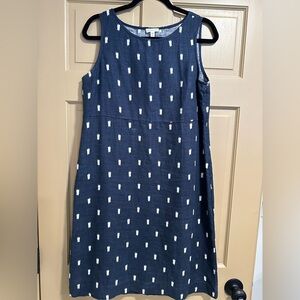 Garnet Hill Relaxed Fit 100% linen dress. Size 08